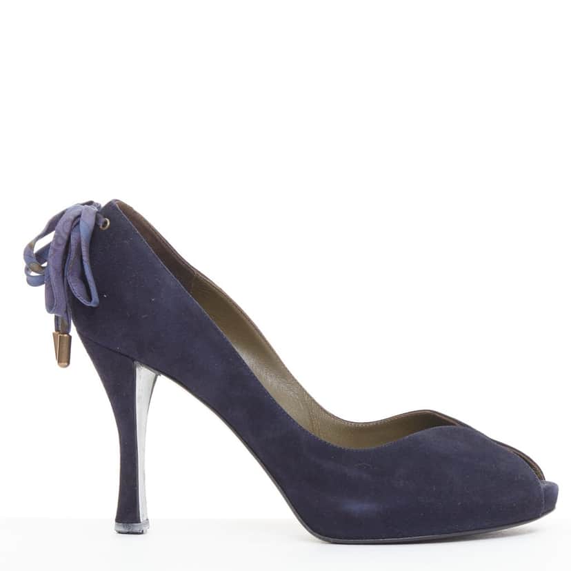 Hermes Product Navy Suede Fair condition - Front View