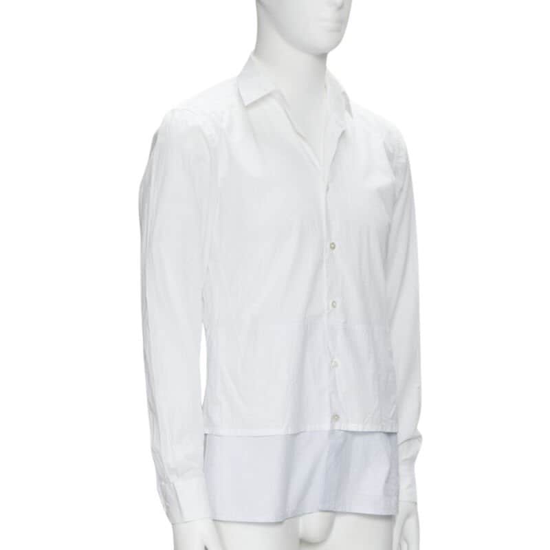 Raf Simons Layered Hem Shirt White Cotton Never worn - Front View