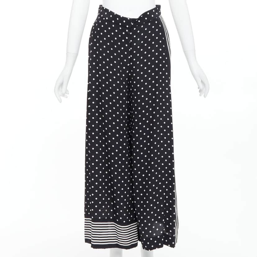 Stella McCartney Polka Dot Pants Black Silk Very good condition - Front View