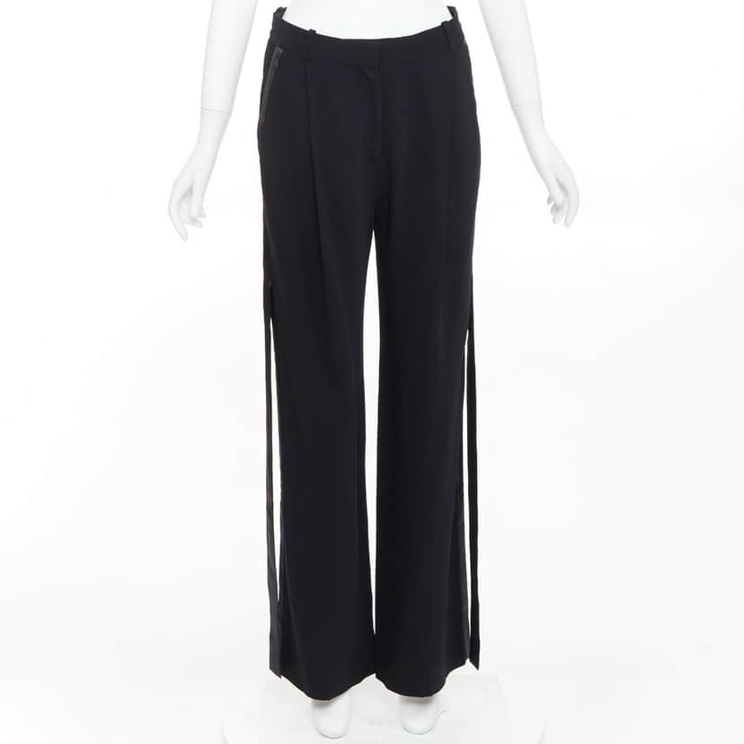 Givenchy Fringe Wide Pants Black Viscose Very good condition - Front View