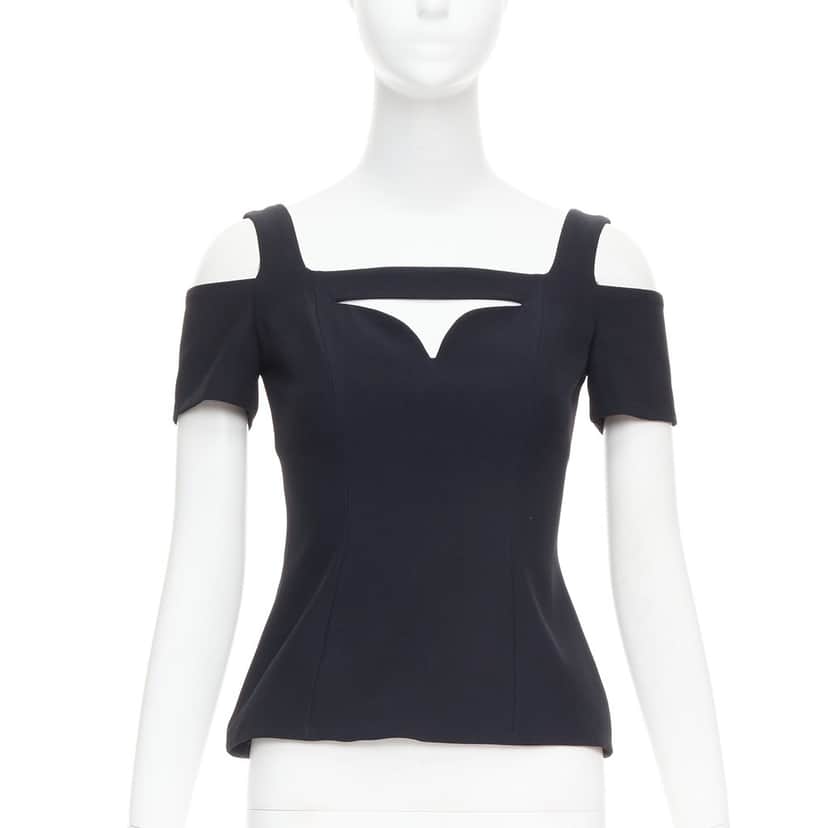 Alexander McQueen Cold Shoulder Top Black Very good condition - Front View