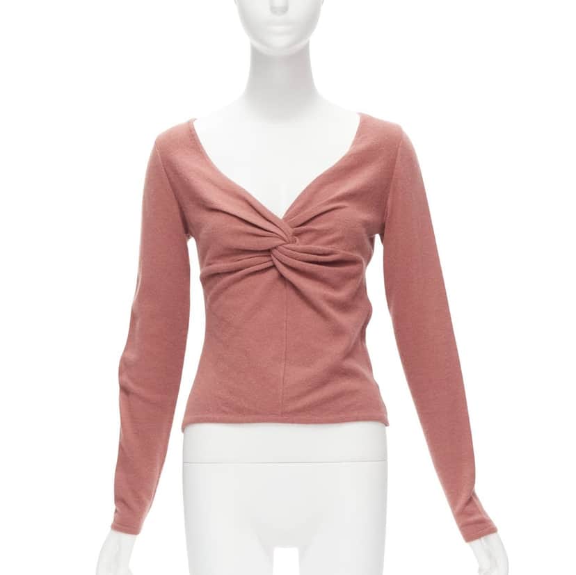 VALENTINO GARAVANI Twist Front Sweater Pink Wool Never worn - Front View