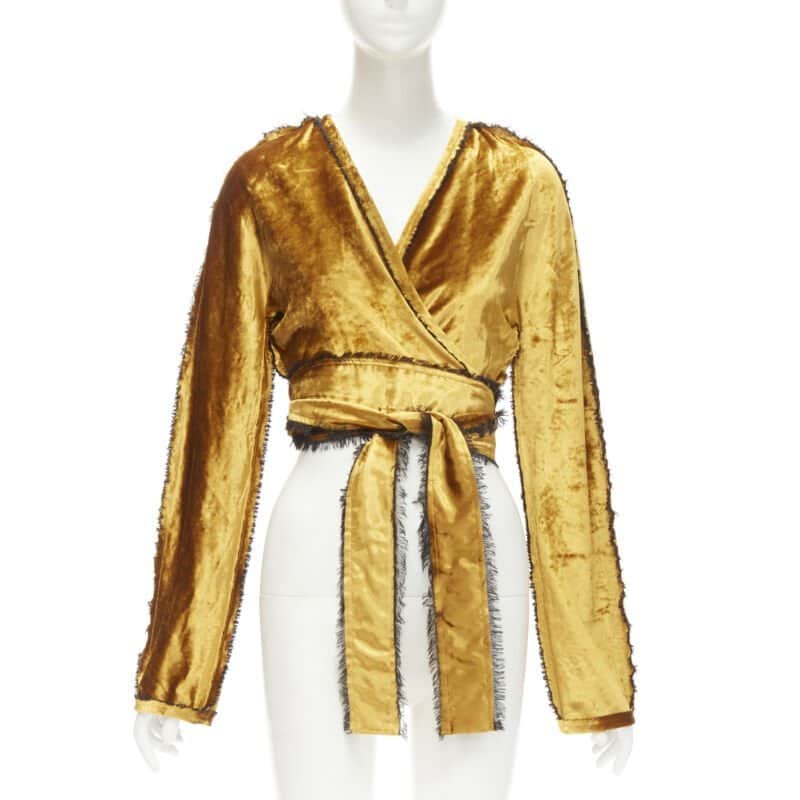 Sid Neigum Velvet Wrap Kimono Gold Velvet Never worn - Front View