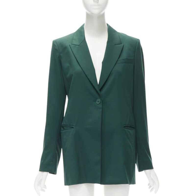 Ryan Roche Wool Button Blazer Green Wool Never worn - Front View