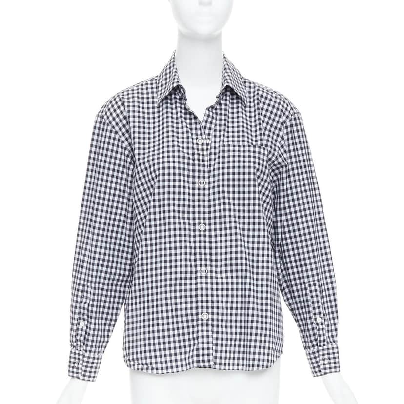 Burberry Check Gingham Shirt Black Cotton Never worn - Front View