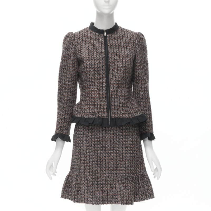 RED VALENTINO GARAVANI Tweed Skirt Set Red Tweed Never worn - Front View