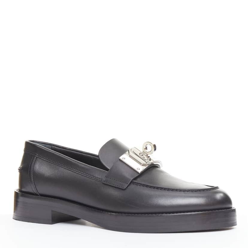 Hermes Hot 40 Loafer Black Leather Good condition - Front View