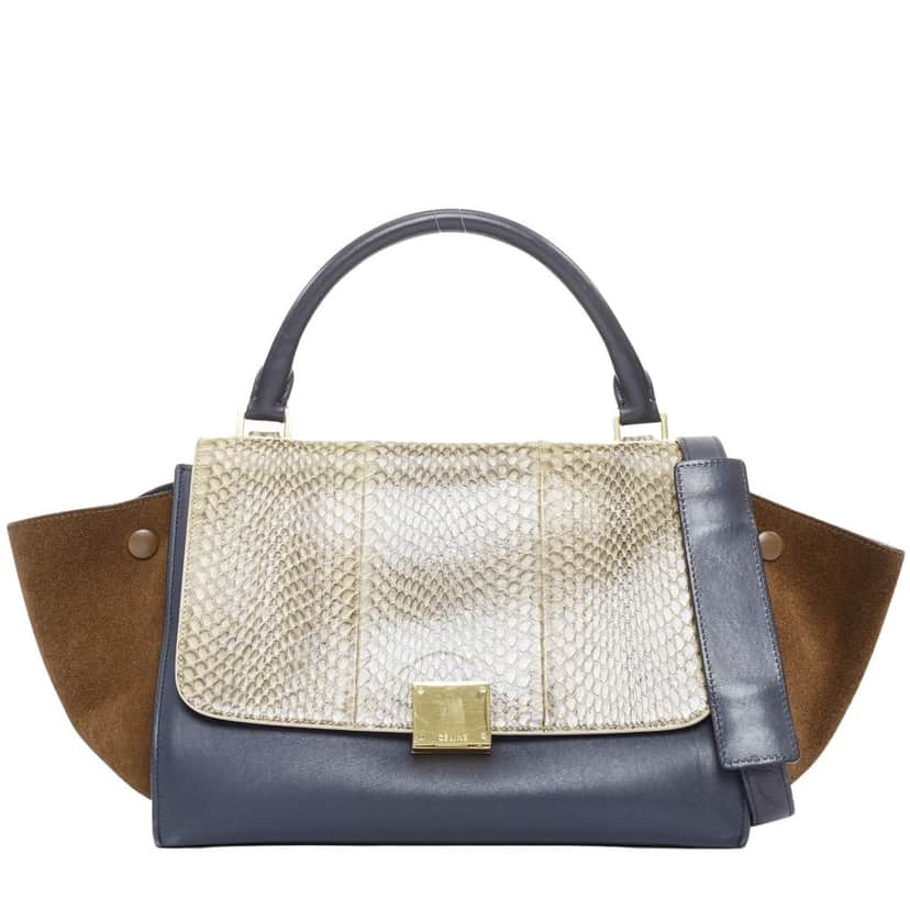 Celine Trapeze Navy Leather Good condition - Front View