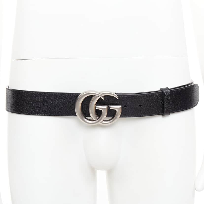 Gucci GG Marmont wide belt Black Leather Very good condition - Front View
