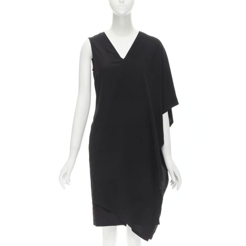 MAISON MARTIN MARGIELA Bonded Cape Dress Black Very good condition - Front View
