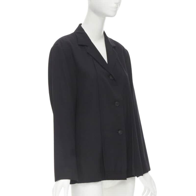 Issey Miyake Relaxed Casual Blazer Black Wool Never worn - Front View