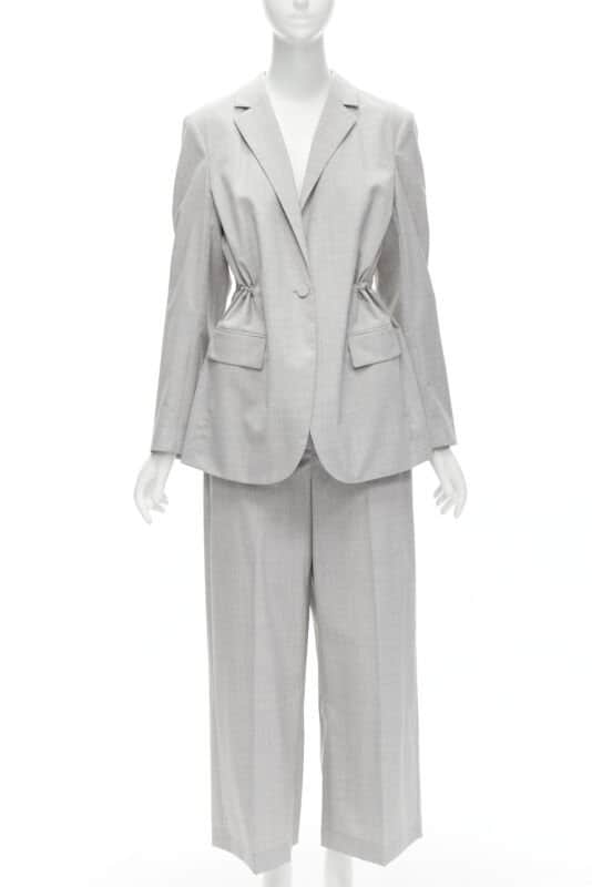 Theory Grey Drawstring Pants Set Grey Wool Never worn - Front View