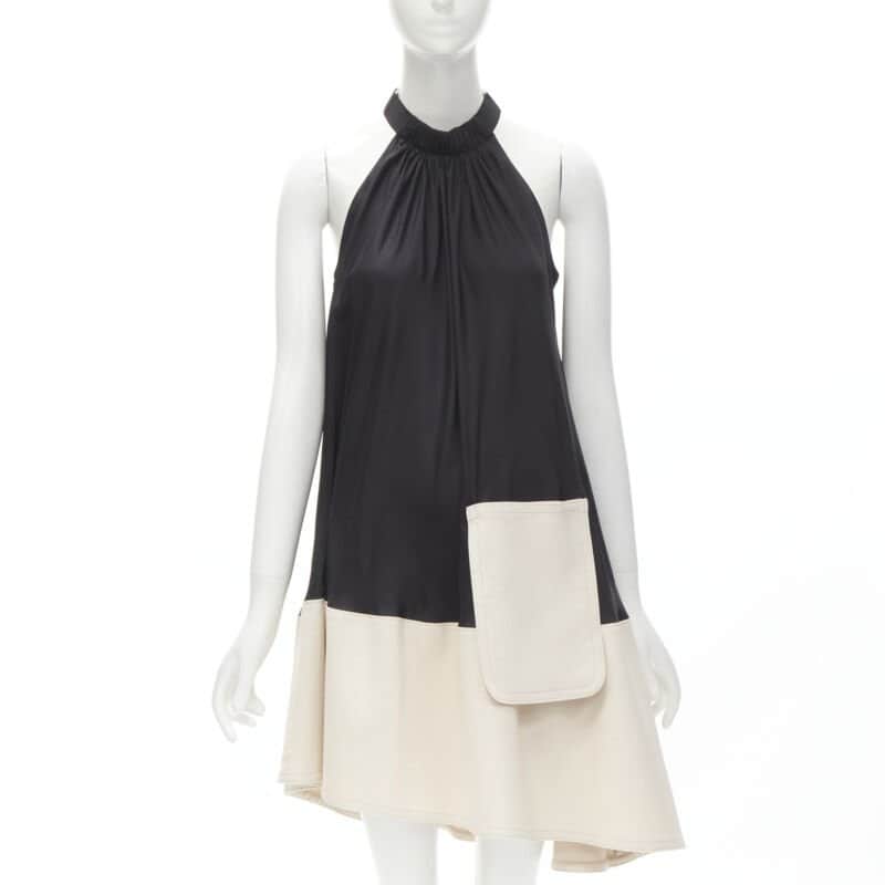 Tibi Patch Pocket Dress Black Polyester Never worn - Front View