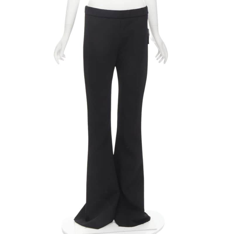 Gauchere Wide Flared Trousers Black Wool Never worn, with tag - Front View