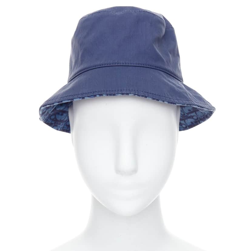 Dior Navy Monogram Hat T3 Blue Cotton Good condition - Front View
