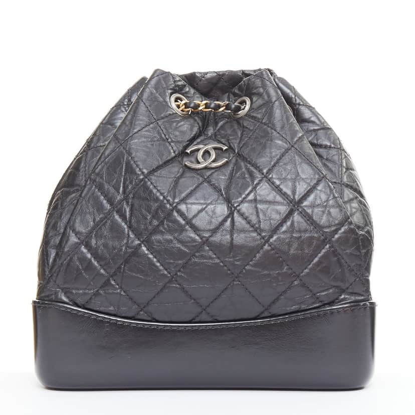 Chanel Chanel Gabrielle Backpack Black Leather Good condition - Front View