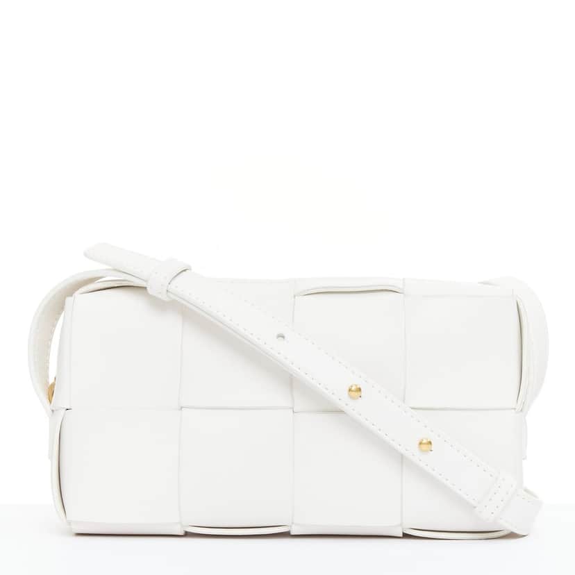 Bottega Veneta Mini Cassette White Leather Good condition - Front View