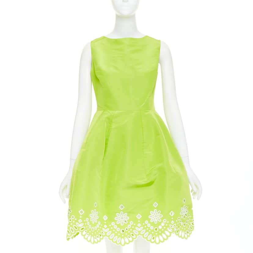 Oscar de la Renta Product Green Silk Very good condition - Front View