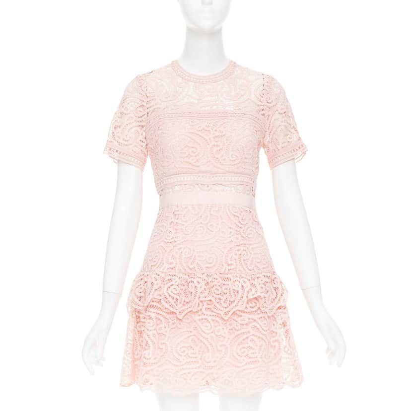 Self Portrait Abstract Guipure Pink Polyester Very good condition - Front View