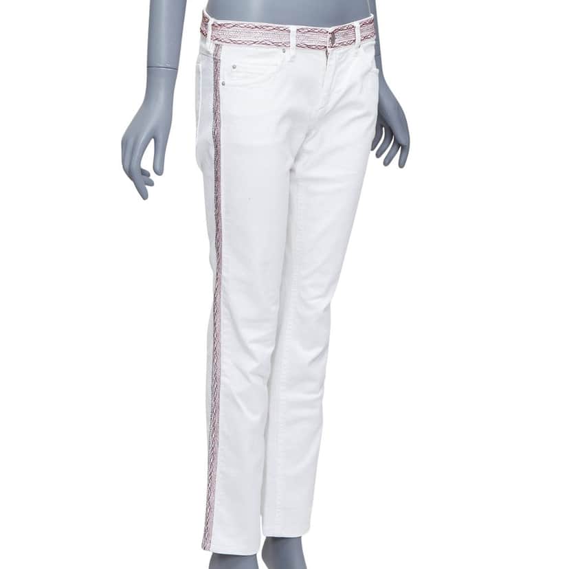 Isabel Marant White Stitch Detail Jeans White Cotton Fair condition - Front View