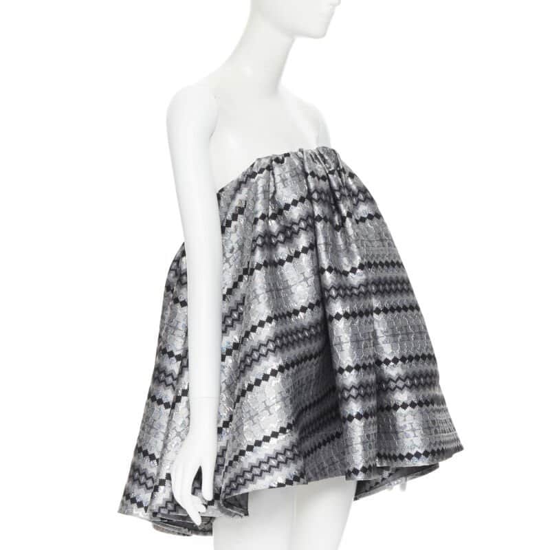 Maticevski Lurex Strapless Top Silver Polyester Very good condition - Front View