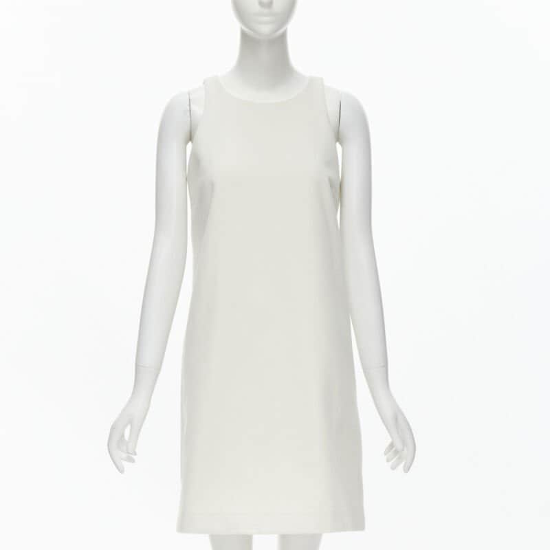 NON SIGNE / UNSIGNED Minimal Work Dress White Cashmere Never worn - Front View