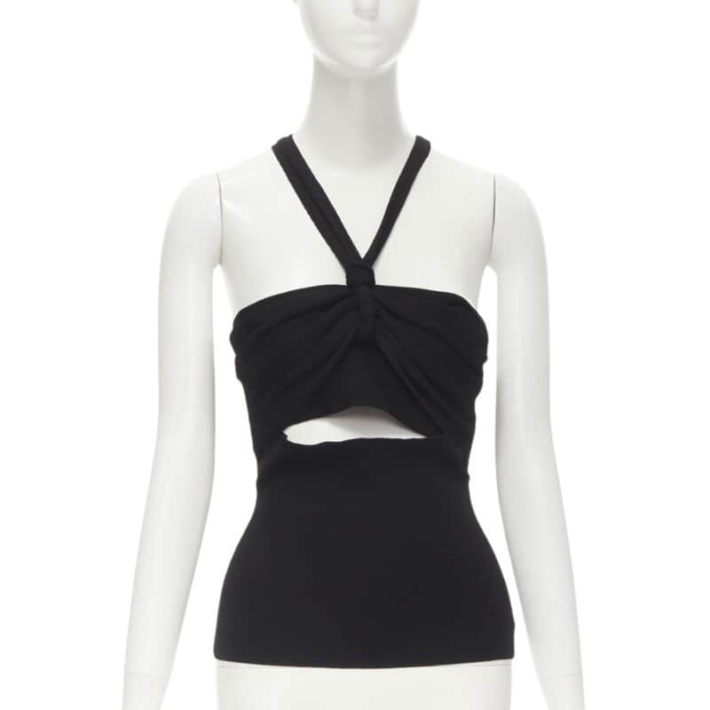 Nanushka Twist Strap Top Black Polyester Never worn - Front View