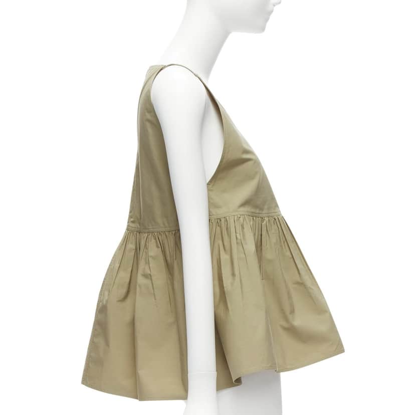 Sofie D'hoore V Neck Safari Tank Green Cotton Never worn - Front View