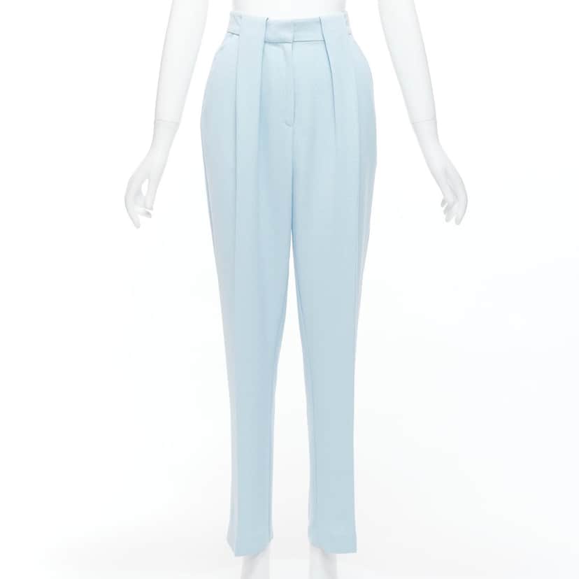 Emilia Wickstead Flared Wool Pants Blue Polyester Very good condition - Front View