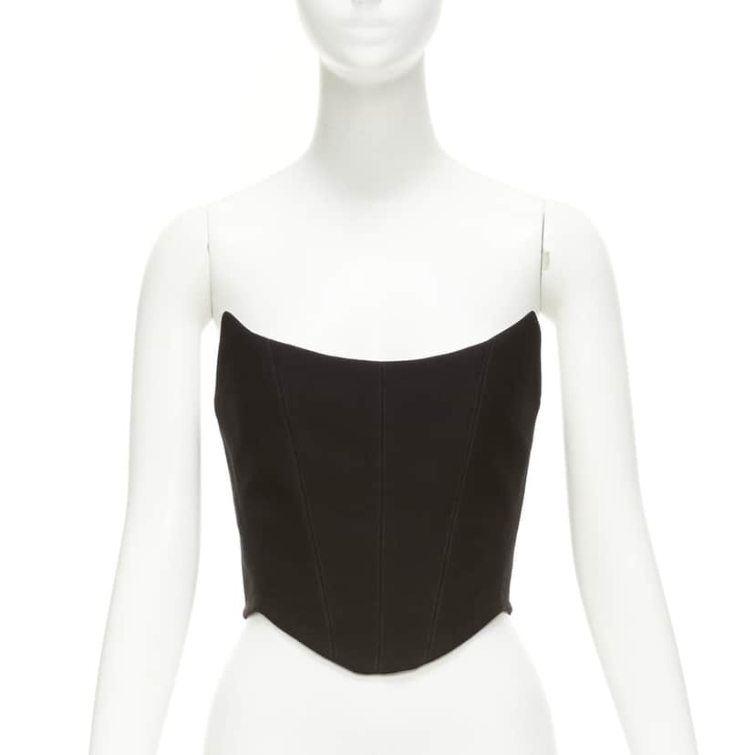 ROZIE CORSETS Boned Corset Top Black Polyester Never worn, with tag - Front View