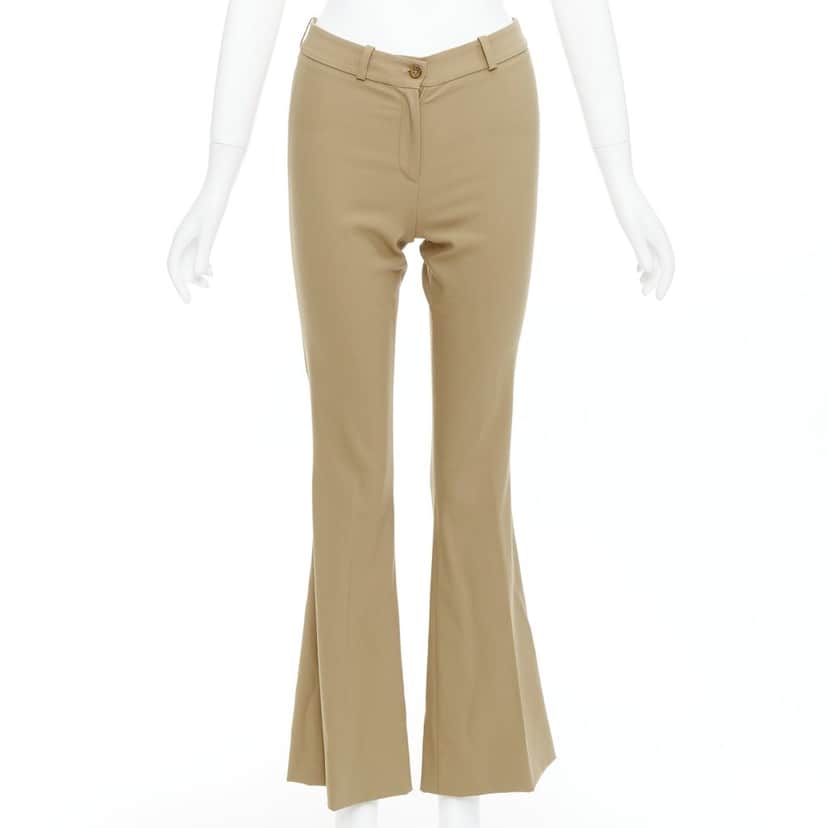 Michael Kors Wool Flared Pants Khaki Wool Very good condition - Front View