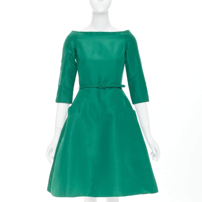 Oscar de la Renta Product Green Silk Very good condition - Front View