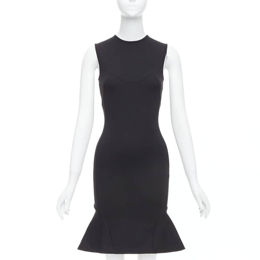 Stella McCartney Kick Flare Dress Black Cotton Never worn, with tag - Front View