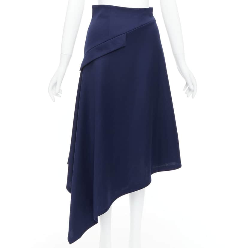 JW Anderson Flap Bias Skirt Navy Polyester Never worn - Front View