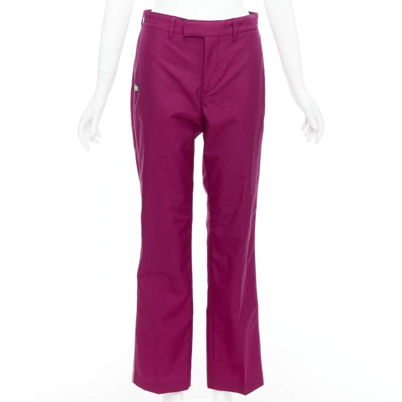 Balenciaga Logo Tapered Pants Purple Polyamide Never worn - Front View