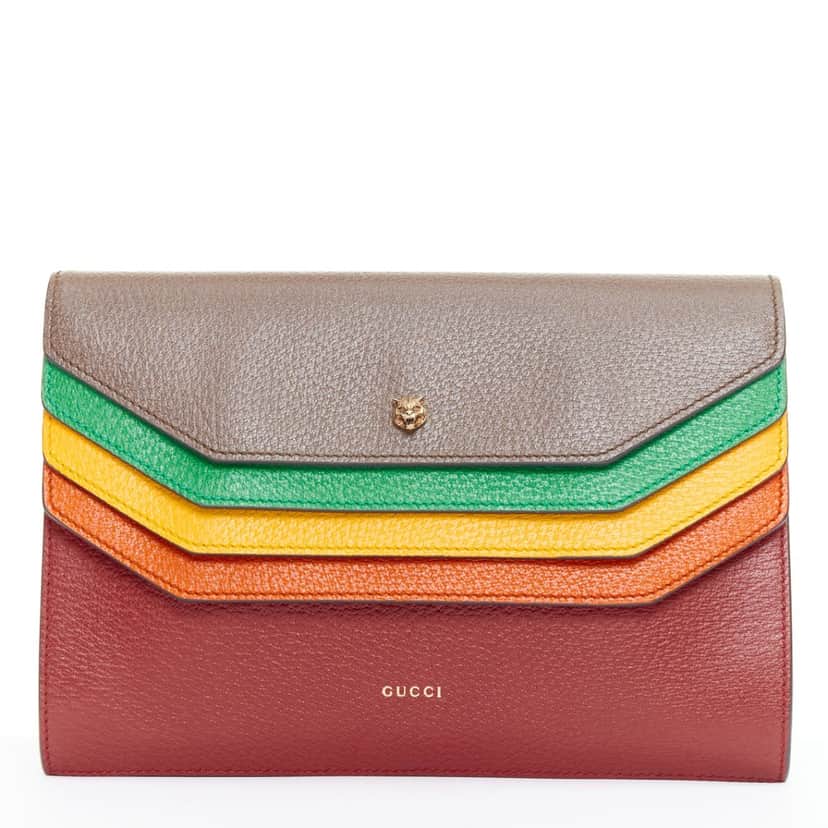 Gucci Totem Clutch MultiColor Leather Good condition - Front View