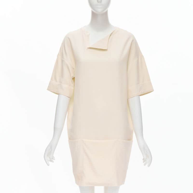 The Row Triple Pocket Dress Beige Silk Very good condition - Front View