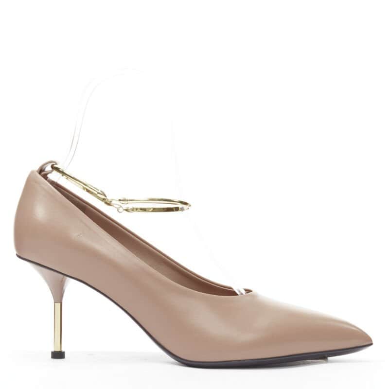 Jil Sander Anklet Point Pumps Beige Leather Never worn - Front View