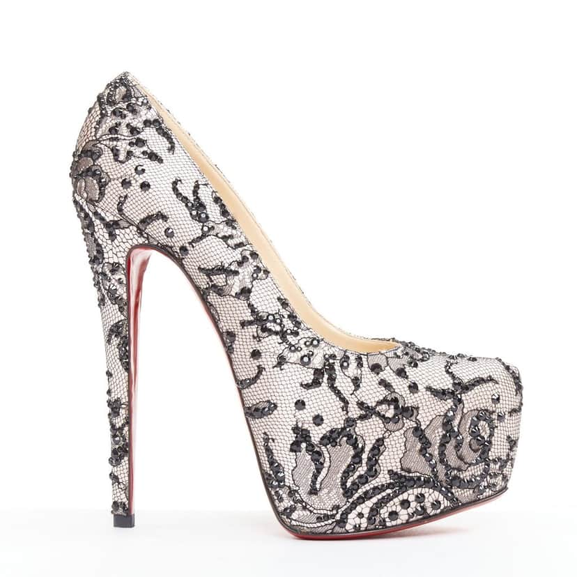 Christian Louboutin Stardust 160 Pink Silk Very good condition - Front View