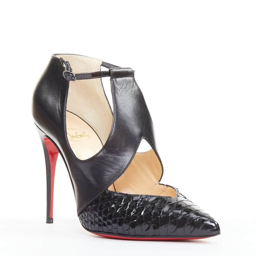 Christian Louboutin Dictata 100 Black Leather Very good condition - Front View