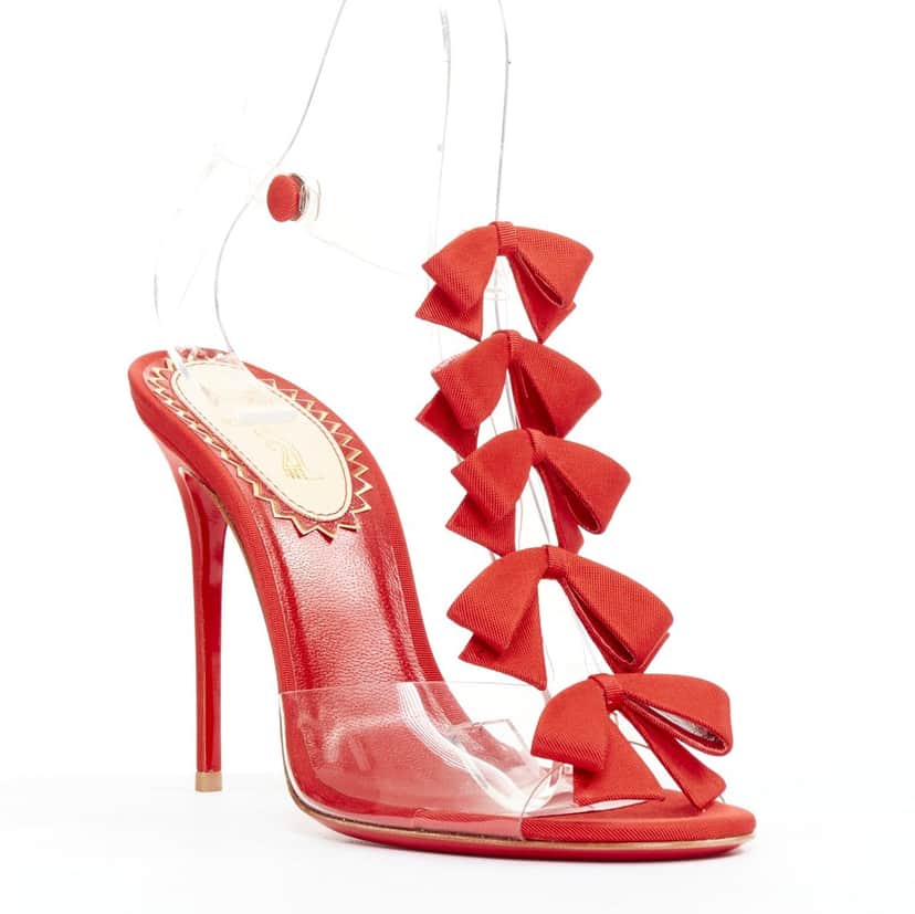 Christian Louboutin Bow Bow 100 20th Anniversary Red Plastic Very good condition - Front View