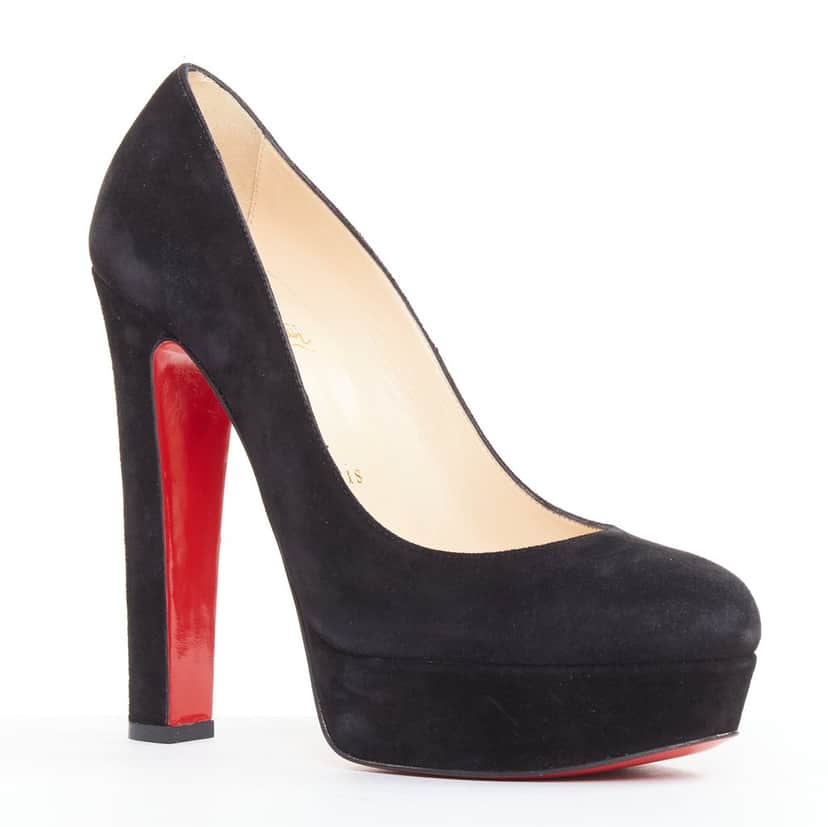 Christian Louboutin Bibi 140 Veau Velours Black Suede Very good condition - Front View