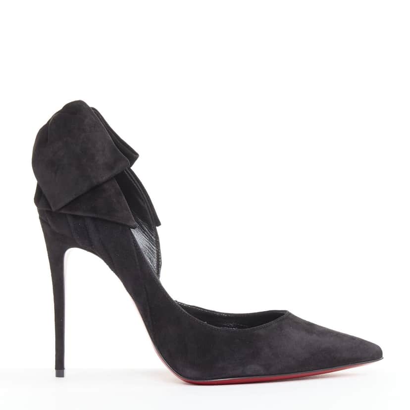 Christian Louboutin Rabakate 100 Veau Velours Black Suede Very good condition - Front View