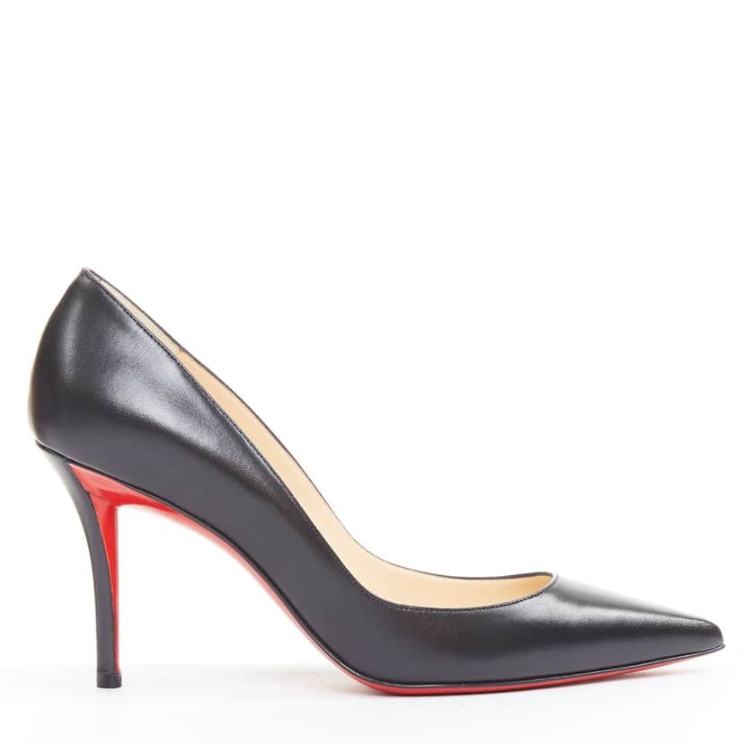 Christian Louboutin Apostrophy Pump 85 Kid Black Leather Very good condition - Front View