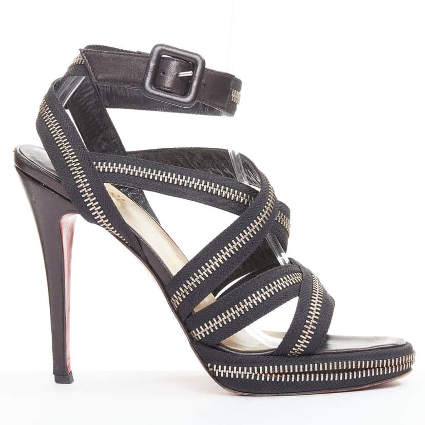 Christian Louboutin Rodita New Nastro Zip Black Leather Good condition - Front View