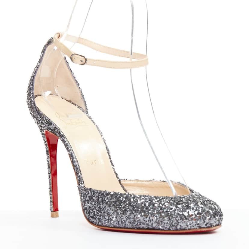 Christian Louboutin Tres Decollete 100 Green Leather Very good condition - Front View