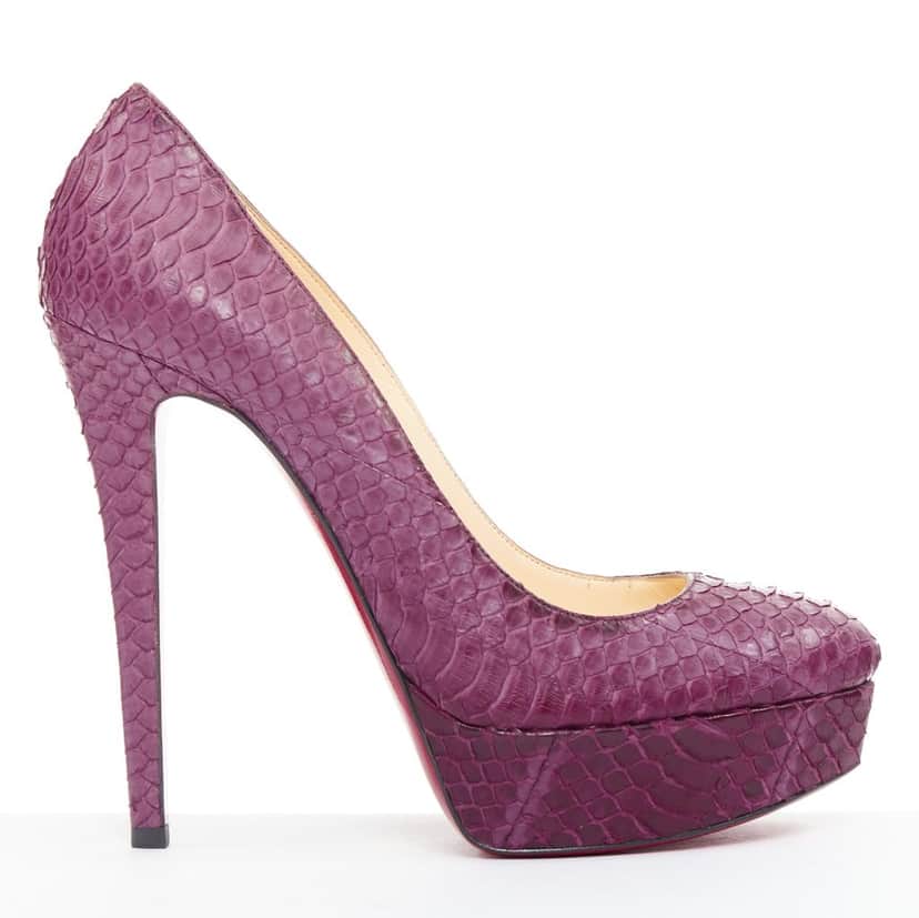 Christian Louboutin Bianca 140 Purple Leather Very good condition - Front View