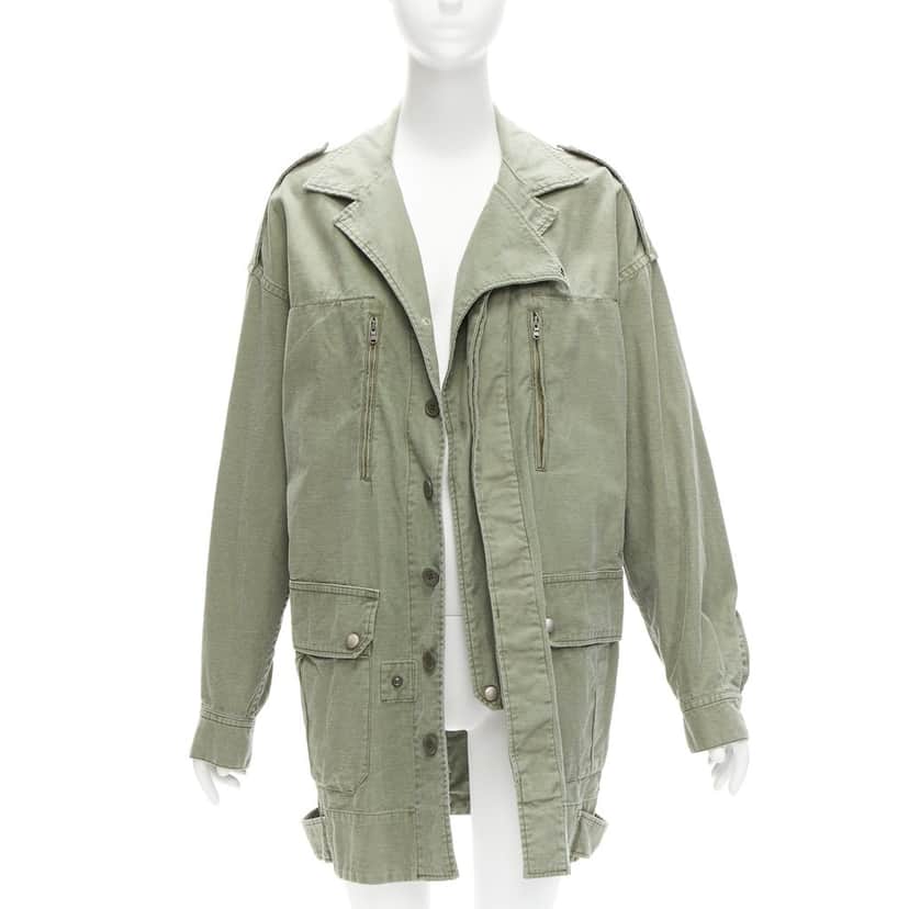 Limi Feu Green Utility Parka Coat Green Cotton Never worn, with tag - Front View