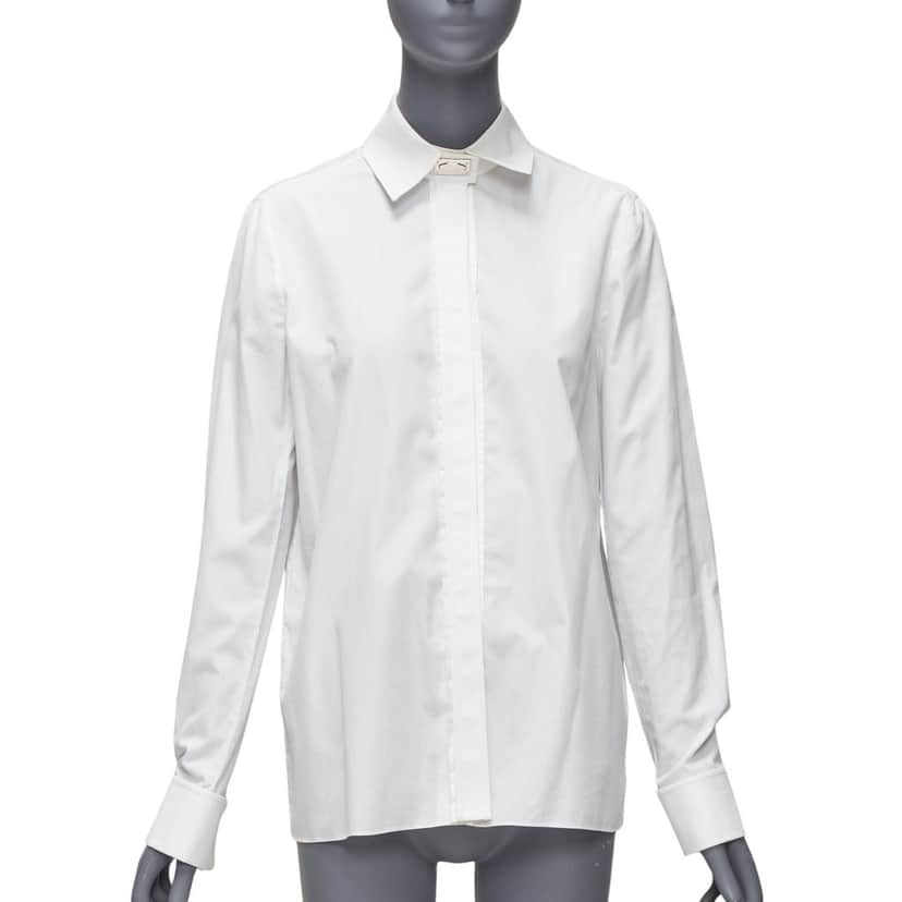Givenchy Metal Button Shirt White Cotton Very good condition - Front View