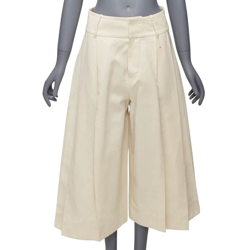 Marni Cargo Pocket Shorts Ecru Cotton Fair condition - Front View